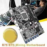 Lodokdre B75 Motherboard 12 PCIE to USB LGA1155 MSATA DDR3 4GB RAM Fan view 6