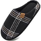 COFACE Mens Memory Foam House Slippers Slip On Cozy Scuff Shoes Indoor/Outdoor with Arch Support Size 7-15