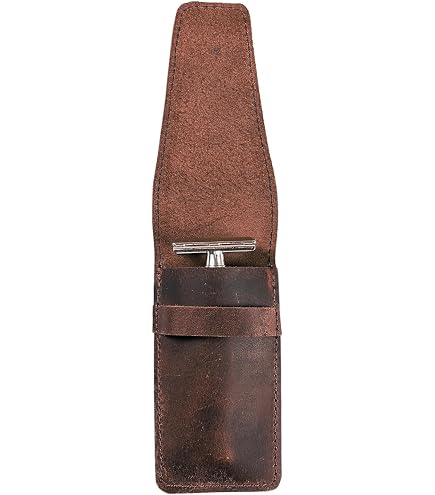 Housse De Protection Pour Tête De Rasoir - Étui En Simili Cuir, Dimensions 8,5x4,5 Cm
