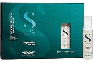 ALFAPARF MILANO Semi di Lino Reconstruction Reparative Lotion Treatment - Hair Repair for Damaged Hair, Adds Shine, Softness and Body - Thermal Protection - Anti Hair Breakage (6 Vials/2.64 oz)