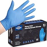 TitanFlex Nitrile Exam Gloves, Blue, 6-mil, Heavy Duty Nitrile Gloves, Mechanic Disposable Gloves, Latex Free, Powder Free