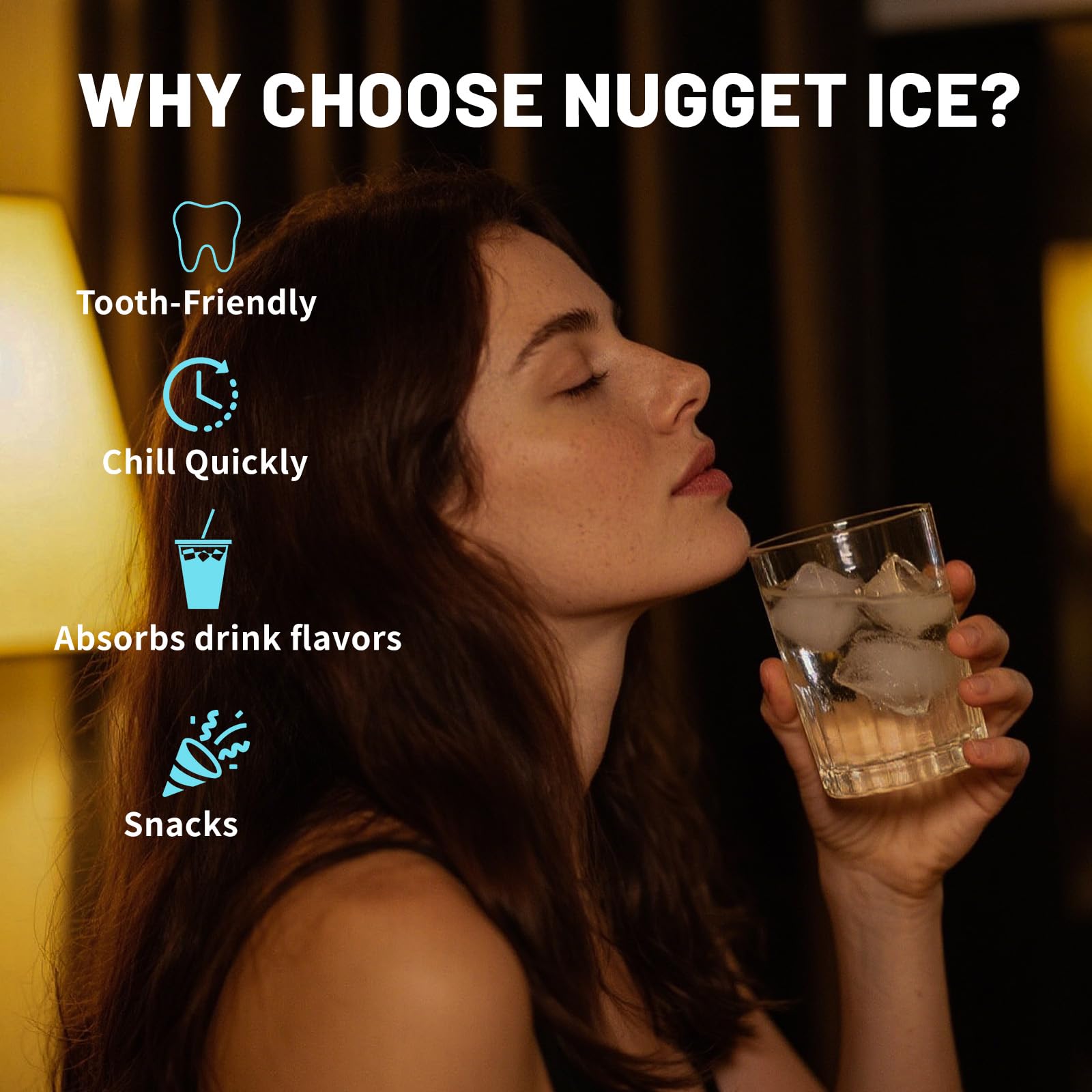 VITLIFE Countertop Nugget Ice Maker with Chewable Soft Ice, 35lbs/24Hrs High Capacity, Self-Cleaning & Automatic Dispensing, Quiet 45dB Operation for Home/Office/Bar (BPA-Free, LED Touch Panel)