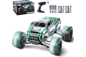 PKX 1:16 Large RC Cars, 4WD 31KPH High Speed Remote Control Truck for Boys, 2.4Ghz All Terrain RC Monster Truck with 2 Batteries, 4x4 Off Road Remote Control Car, Toys Gifts for Kids Adults