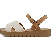 Soda CHESTER ~ Women Flat Sandals Flatform Ankle Buckle Criss Cross Band Straps Sandals Shoes