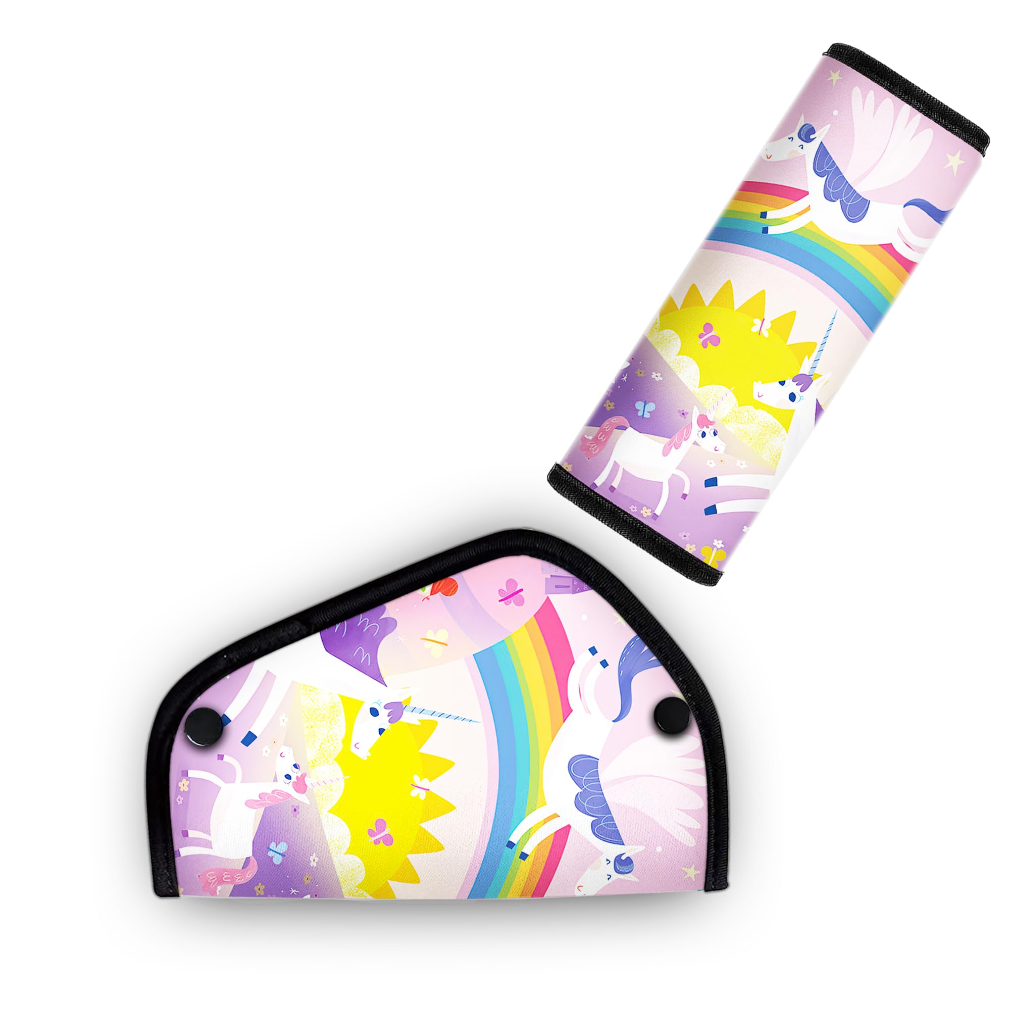 Photo 1 of Mokiwala Kid's Seat Belt Cover Pad, Shoulder & Belly Cushion Protective Padding - Soft Breathable Hypoallergenic Straps Cushion Cover for Booster Seat, Strollers, and High Chairs, Unicorn