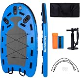 COOLWAVE Inflatable Water Rescue Sled, Lightweight Jet Ski Rescue Board | 73 &times; 39 &times; 4 in emergency water rescue equipment, portable jet ski platform for carrying fishing, diving, and surfing gear