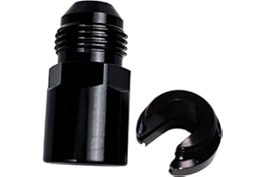 AFATEBOX Fuel Adapter 6AN Male to 3/8 SAE Quick Disconnect Female Push on EFI Hose Fitting Aluminum Black