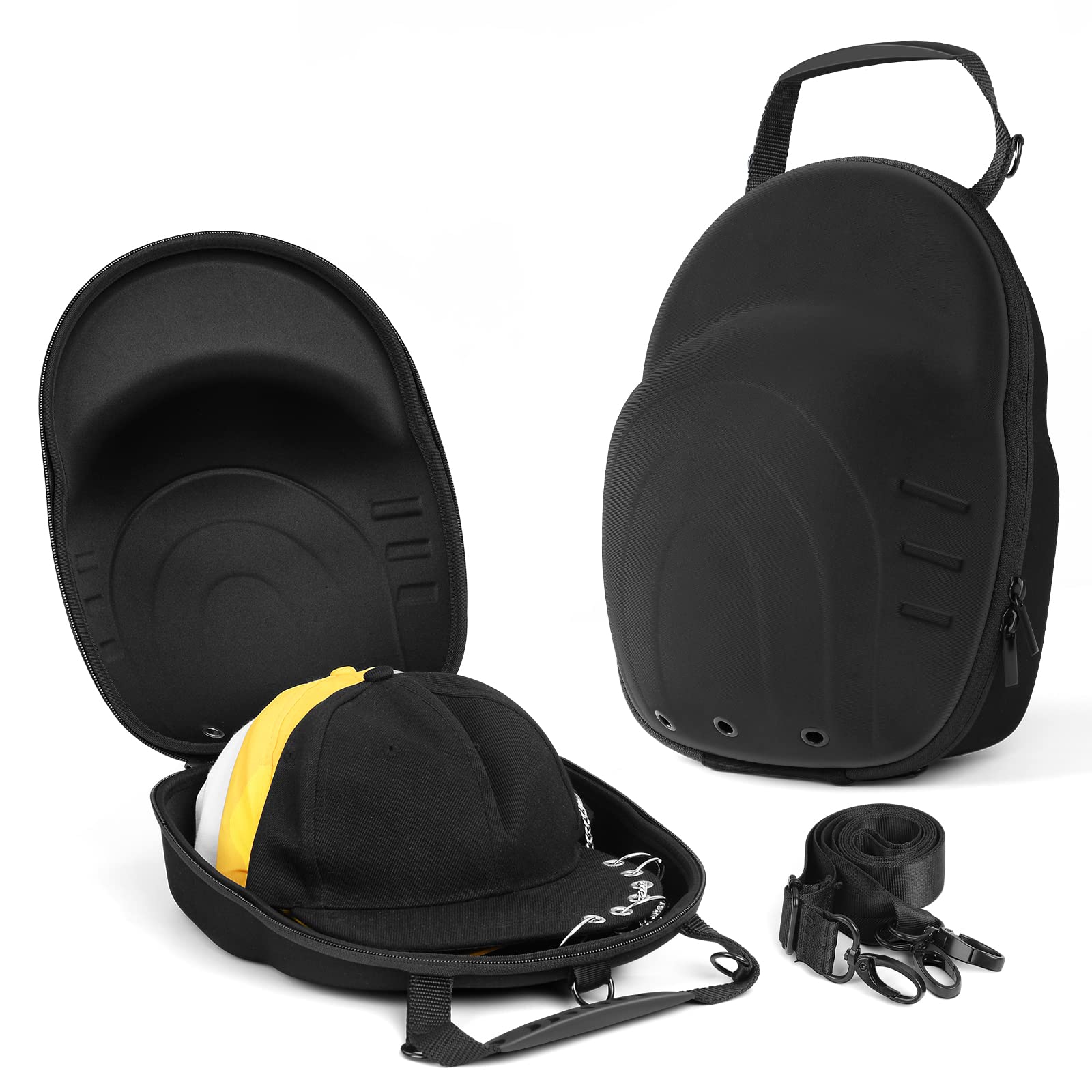 Photo 1 of MOSLA Hat Case for Baseball Caps,Hat Carrier Travel Case Ball Cap Carrier Hat Box Organizer Carry On Hat Bag Backpack with Adjustable Shoulder Strap