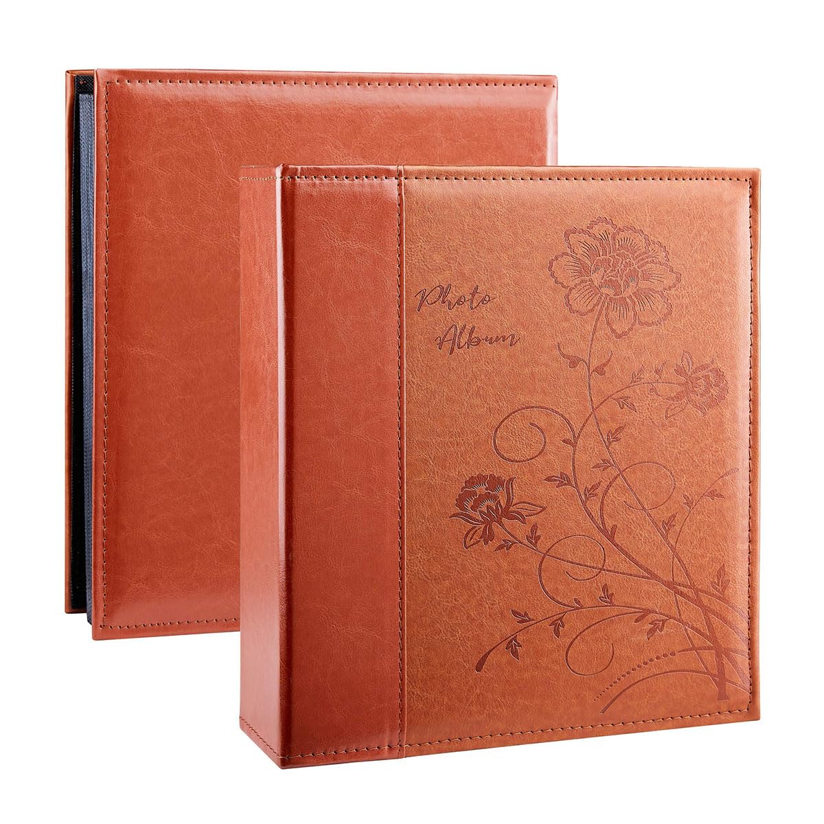 Miaikoe Photo Album 6x4 400 Photos Slip in, Extra Large Capacity Leather Cover Wedding Family Picture Albums Holds 400 Vertical 10x15cm Landscape Photos(Brown)