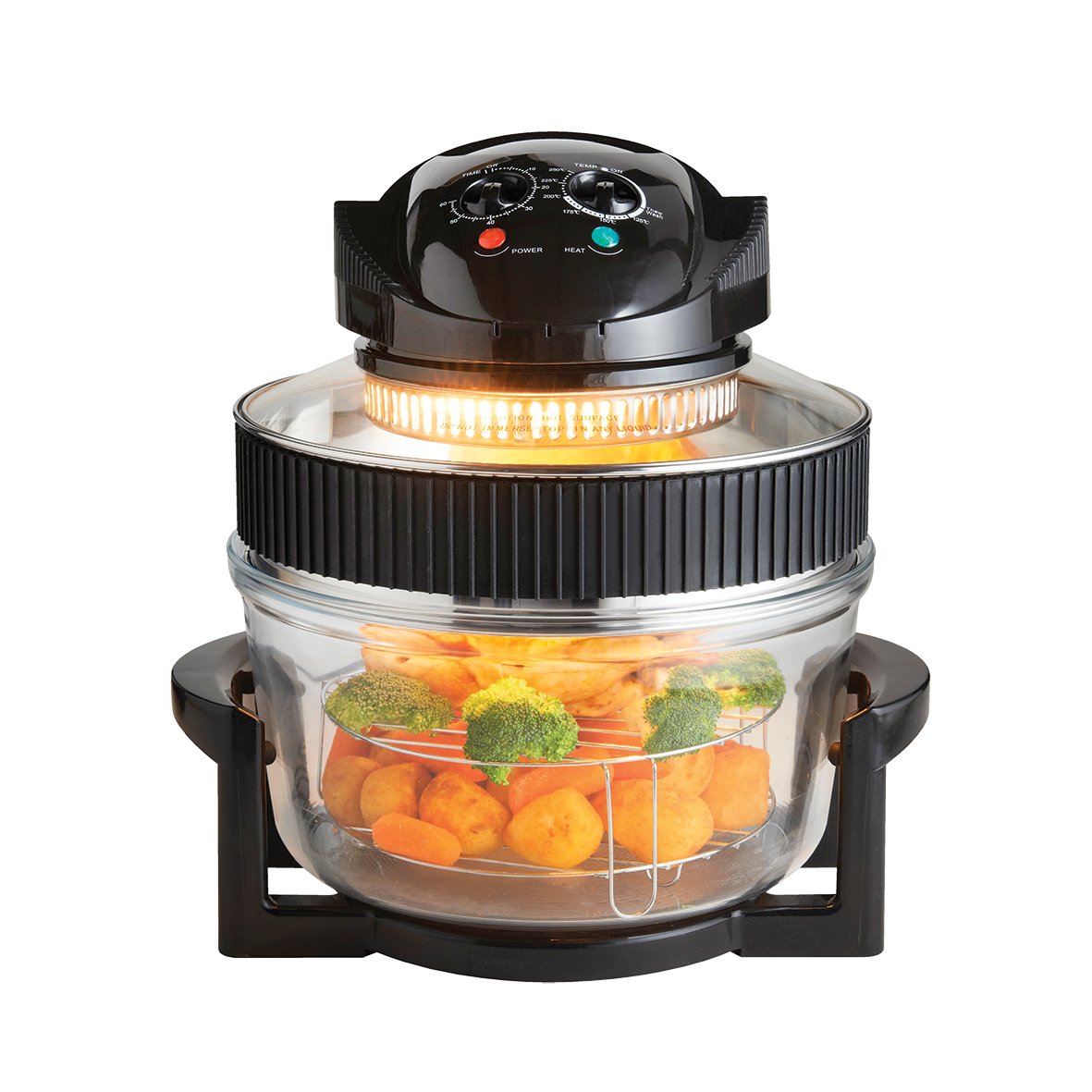 Quest Multi-Function Halogen Oven/Healthy Air Fryer / 17L Capacity with 5L Extender Ring / 60 Minute Timer/Self-Cleaning Function / 125-250°C Temperature Control (43850)