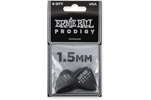 Ernie Ball Prodigy Guitar Picks, Standard, Black 1.5mm, 6-pack (P09199)