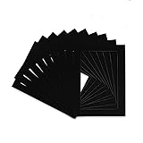 8x10 Mat for 6x8 Photo - Precut Black with Black Core Picture Matboard for Frames Measuring 8 x 10 Inches - Bevel Cut Matte t