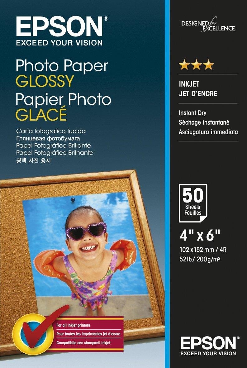 Epson C13S042547 10x15 Glossy Photo Paper, 50 sheets
