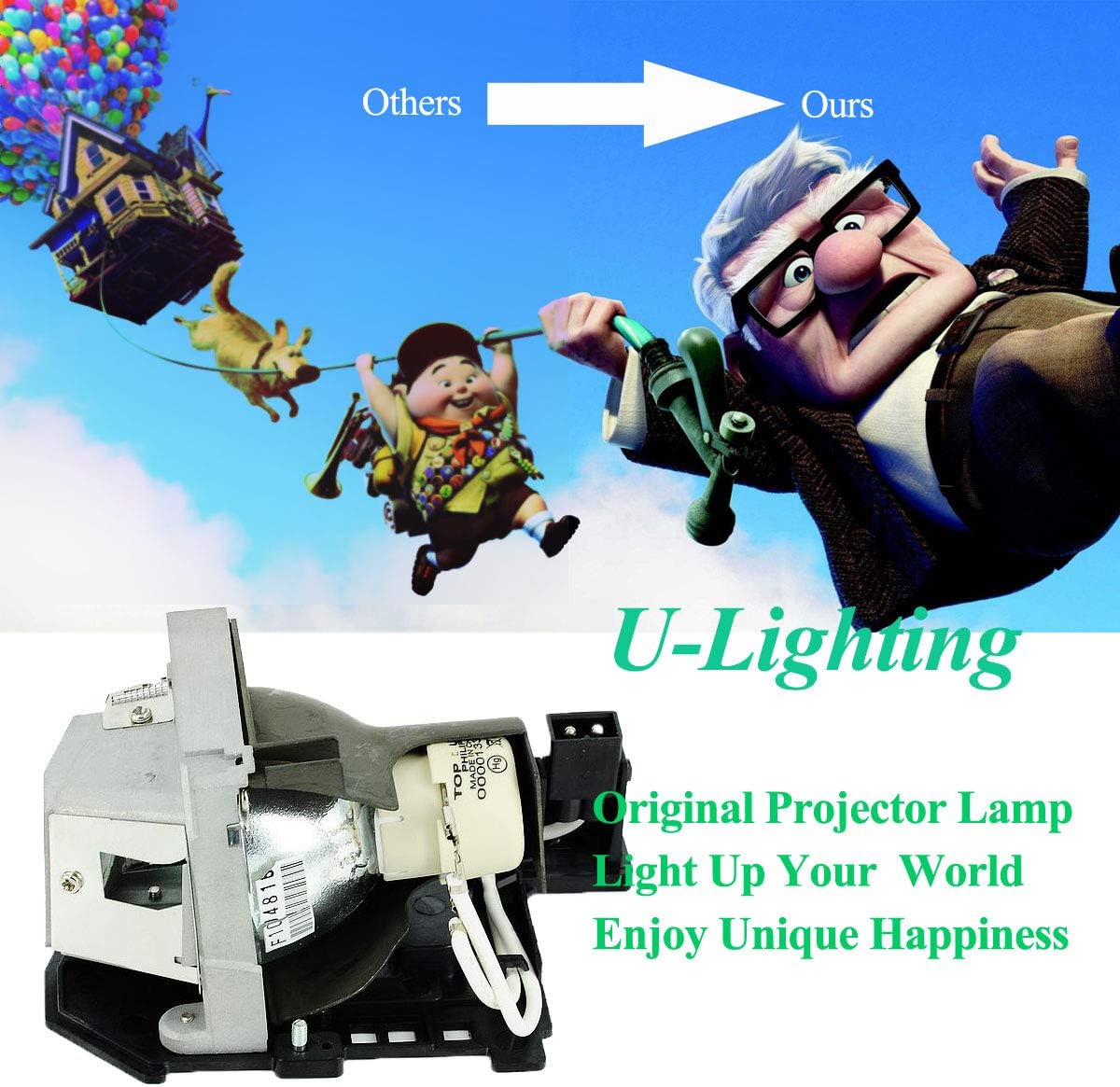 U-Lighting BL-FU185A SP.8EH01GC01 Premium Projector Lamp Bulb UHP190 Watts for OPTOMA DS216 DS316 DW318 DX319 DX619 ES526 EW531 EW536 EX526 EX531 EX536 HD600X HD66 HD67 HD6700 with Housing - Image 5
