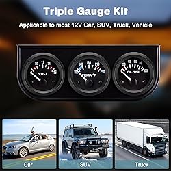 BREADEEP 52mm 3 in 1 Car Auto Gauge Kit