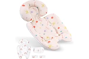 UPPERKIDS Mamaroo Infant Insert Compatible with 4moms Mamaroo & RockaRoo Swing, Mamaroo Newborn Insert with Enlarged Head & Body Support Cushion, Reversible Design, Breathable Soft Fabric with Rainbow