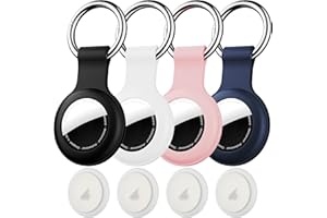 Citymore 4 Pack IPX8 Waterproof for AirTag Keychain，with Soft Silicone AirTags Holder Case Key Ring, Compatible with Apple Ai