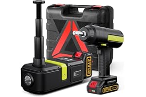 E-HEELP Cordless Electric Hydraulic Car Jack Kit 5 ton with Lithium Battery Includes Cordless Impact Wrench Rechargeable Touchscreen Jack All-in-One Portable Tool kit for Efficient Car Maintenance
