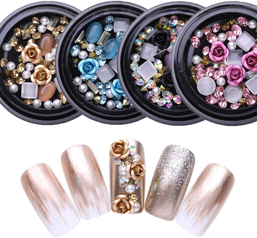1 Box 3D Rhinestones Diverse DIY Gems New Charming Mix Nail Art Decoration Rose Jewelry Gel Glitter Nail Art Decoration 7 colors for choose (#3) (#3)