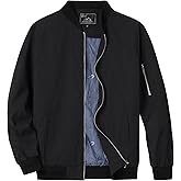 QLZ Men's Bomber Jackets Varsity Flight Jacket For Men Casual Lightweight Windbreaker Windproof Track Puffer Coat