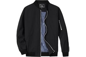 QLZ Men's Bomber Jackets Varsity Flight Jacket For Men Casual Lightweight Windbreaker Windproof Track Puffer Coat