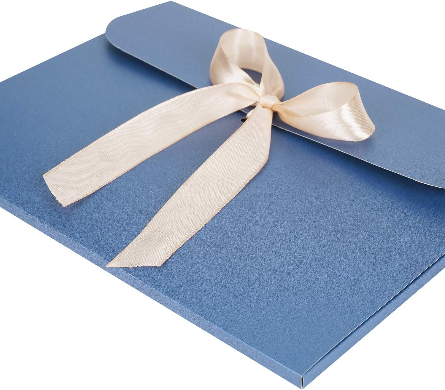 10Pcs Colourful Envelopes with Ribbon Kraft Paper Vintage Gift Envelope Invitation Greeting Card Envelopes for Valentine Christmas Thanksgiving Wedding Birthday Party Supplies Blue - Image 3
