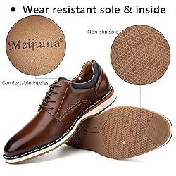 Meijiana Men's Oxfords Casual Dress Shoes Leather