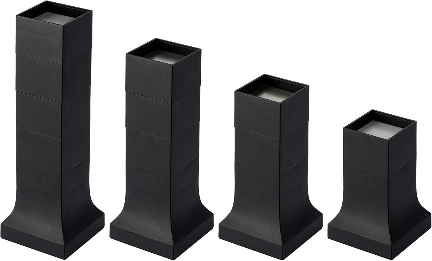 Pat. Bed Risers, Set of 4 w Adjustable Height from 4” to 6”, Matte Black Stylish, Modern Furniture Lifters with Non-Scratch, Non-Slip Rubber Foot. Extra-Tall Bed Lifts for Couch, Chair, Table: Home & Kitchen