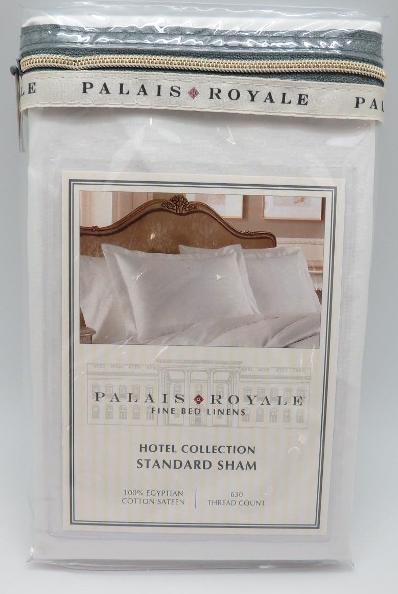 Palais Royale Fine Bed Linens Standard Size Pillow Sham in White 630 Thread Count