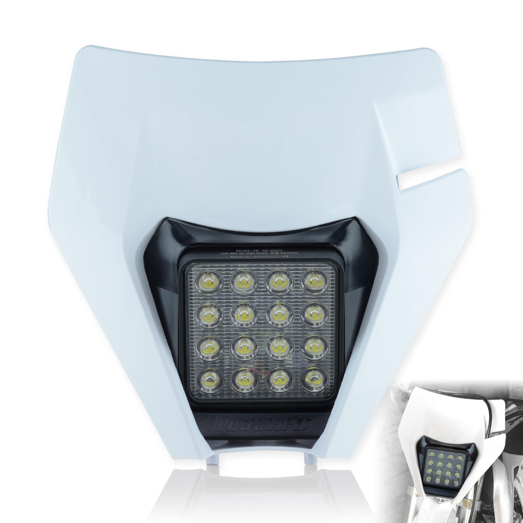 Photo 1 of fewfuss Dirt Bike Led Headlight Motorcycle 2020-2022 Enduro Headlight Kit for EXC EXCF SX SXF XC XCF XCW XCFW (White-Dual 16)