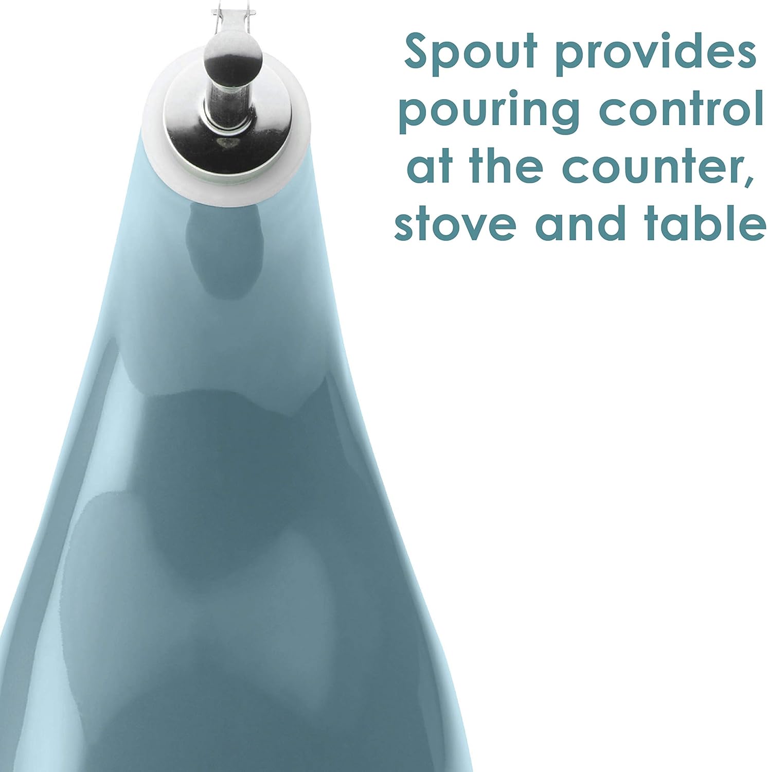 Rachael Ray Cucina Ceramics EVOO Olive Oil Bottle Dispenser with Spout - 24 Ounce, Agave Blue: Kitchen & Dining