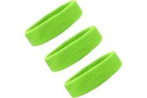 Kenz Laurenz Sweat Bands/Headbands for Women Men Elastic Headband Sports Sweatbands Athletic Stretchy Head Band Workout Running Basketball Moisture Wicking Terry Cloth Set Sweat Hair