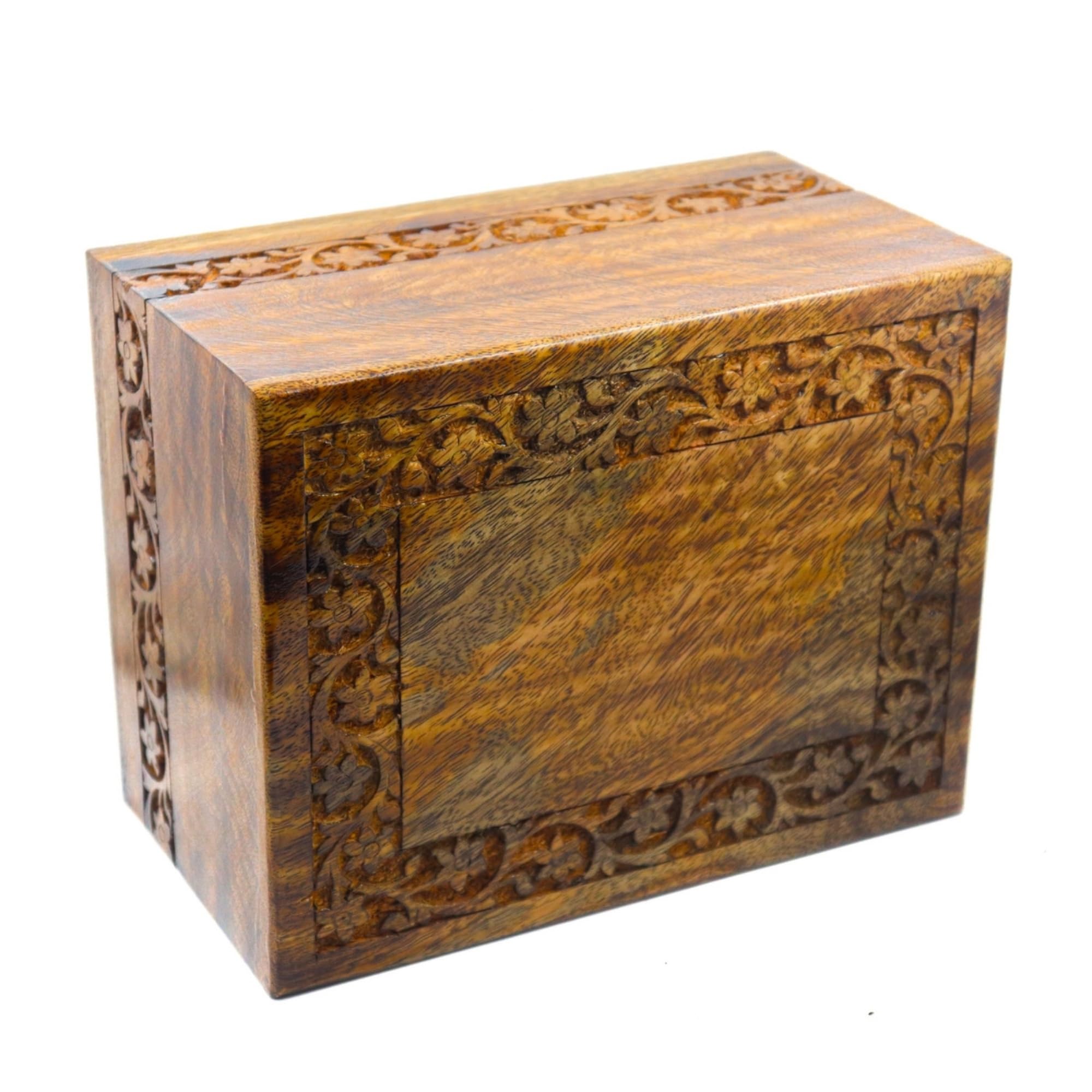 Handcrafted Rosewood Cremation Urn for Human Ashes | Wooden Funeral Memorial Box Suitable for Burial, Columbarium or Home Keepsake – Large (180 lbs, 9"x5.5"x4.5")