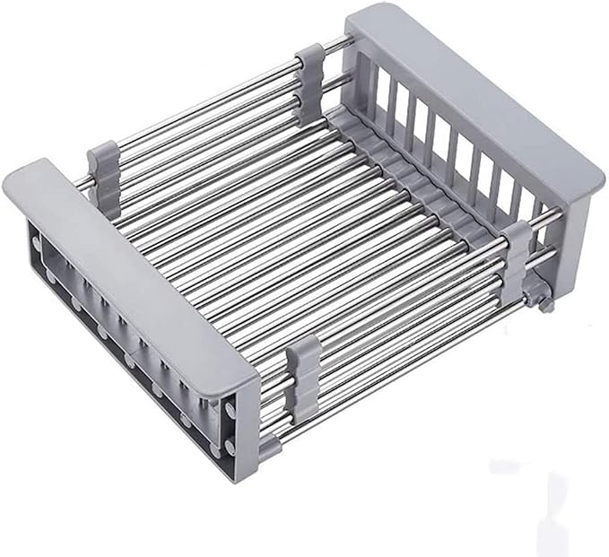 NBVCX Home Services Erweiterbarer Geschirrtrockner über Spüle Edelstahl