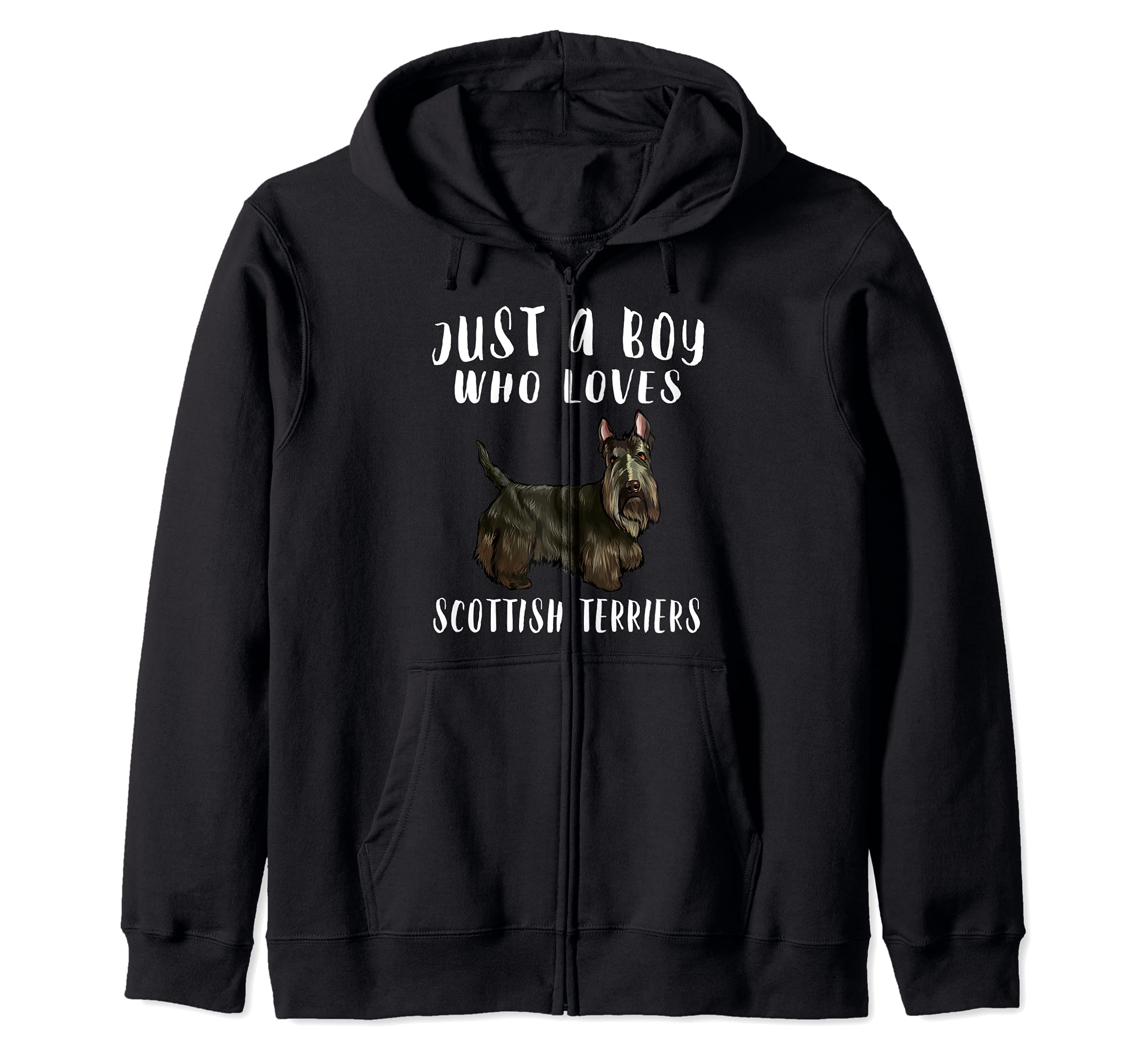 Im Just A Boy Who Loves Scottish Terriers Dog Lover Zip Hoodie