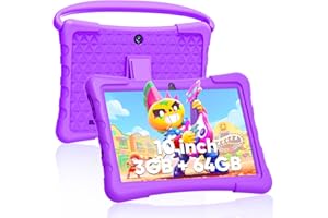 RliyOliy 10 inch Kids Tablet, Tablet for Kids 3GB+64GB, 512GB Expand, Android 12 Toddler Tablet with 8000mAh, Bluetooth 5.0, WiFi, GMS, Parental Control, Dual Camera, Educational, Purple
