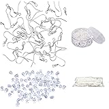 200PCS Hypoallergenic Bead & Spring Surgical Stainless Steel Earring Hooks With 200pcs Earring backs For Jewelry Making…
