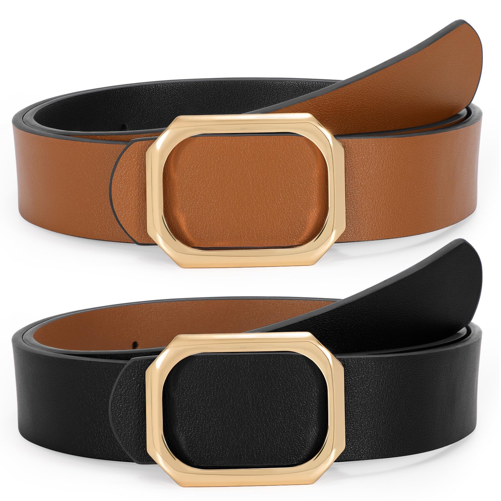 Reversible Leather Belt for Women 1.3 display picture 1
