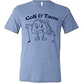 SwingJuice Golf T-Shirt Golf & Tacos Crew Neck Short Sleeve Funny Golf Shirt for Men and Women