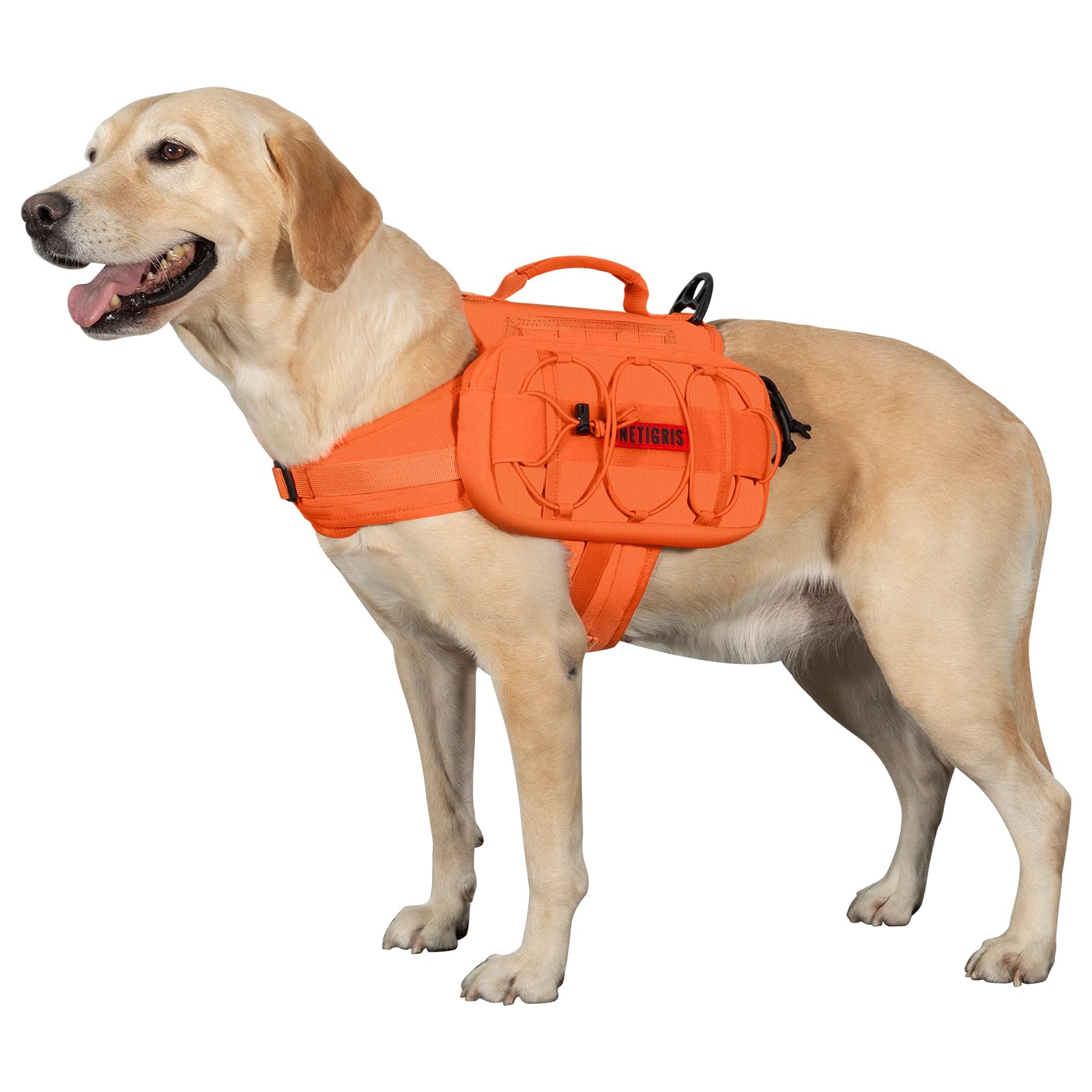OneTigris Mammoth Dog Backpack 2.0 Version Tear Camping Hiking Dog Backpack for M/L Size Dogs (L, Orange)