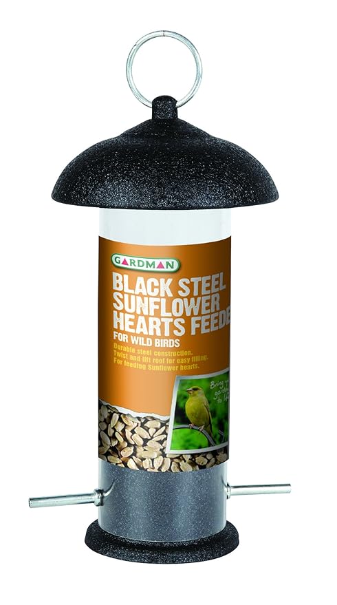 Gardman A01533 Black Steel Sunflower Heart Feeder Amazon Co Uk