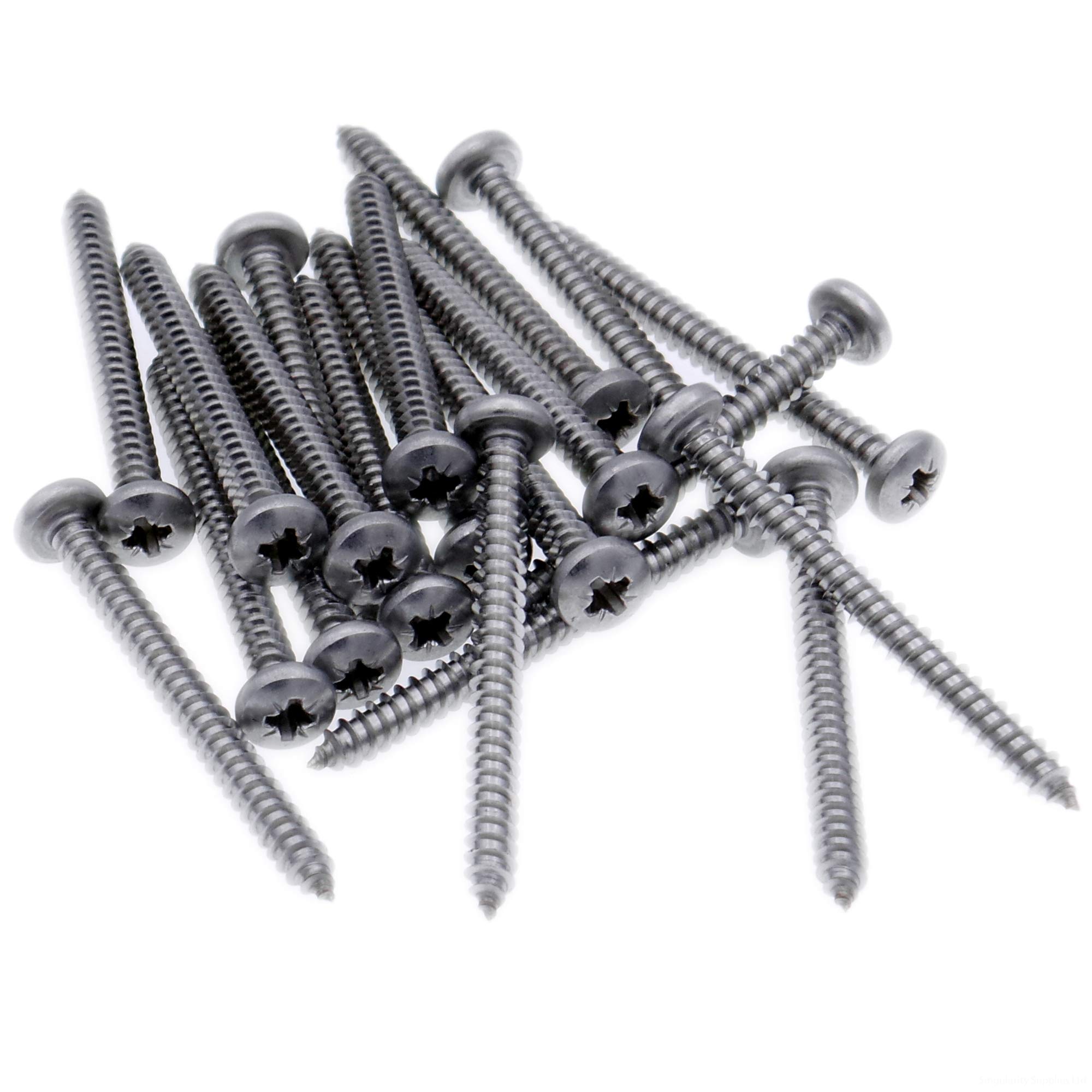 No.12 x 1.5 (5.5mm x 38mm) Pozi Pan Self-Tapping Screw - Stainless Steel (A2) (Pack of 20)