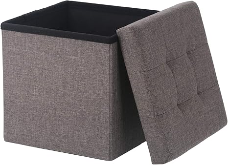 Amazon Co Jp 不二貿易 収納スツール 折りたたみ 幅30cm チャコール オットマン 耐荷重80kg ハント ホーム キッチン