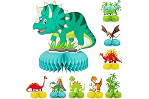 Adeyoo 9Pcs Dinosaur Honeycomb Centerpieces,Dinosaur Birthday Decorations for 1 2 3 5 Year Old Girls Boys Multicolor Dino Table Decorations Topper Centerpieces for 4-8 Birthday Baby Shower Supplies