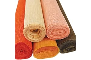wonderfulstore2019 70g Premium Crepe Paper Rolls - 8ft Length/20in Width (Shades of Orange)