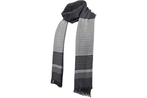 Runtlly Men's Winter Cashmere Scarf Stripes Warm Soft Scarves with Tassel Luxurious Winter Scarf For Men Women