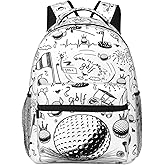RUVNSR Golf Backpack 16 Inch School Backpacks 3D Print Lightweight Ball Bookbag Casual Sport Daypack Travel Bag for Kids Girls Boys Men Gifts