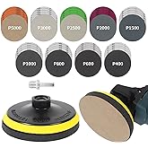 Pomsare 45PCS 5 Inch Wet Dry Sanding Discs Kit with Hook and Loop Backing Pad 5/8-11, Angle Grinder Drill Sanding Attachment,