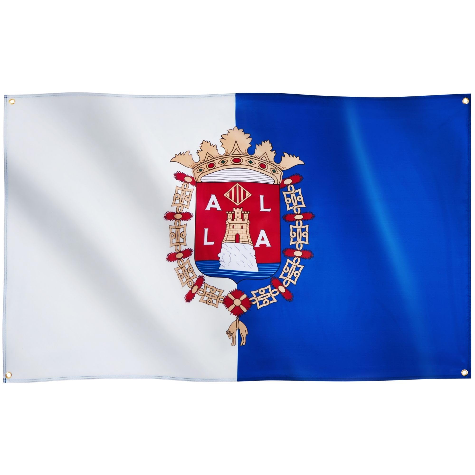 Runesol Alicante Flag, 91x152cm, 3ft x 5ft, 4 Grommets, Eyelet In Every Corner, Spanish Regional Flag, Alacant, Valencian Region, Premium Flags, Inside, Outside, Banner, Vivid Colours — image 1
