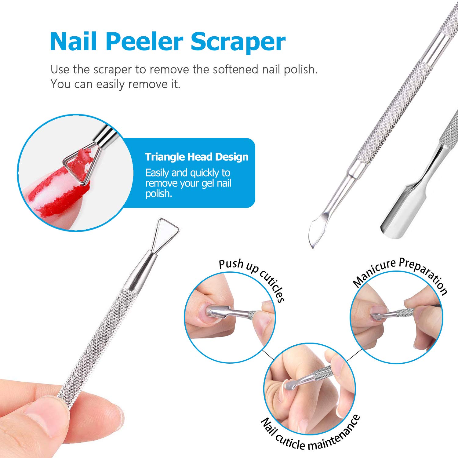 Nail Files Set Nail Art Tool Kit, Manicure Tools Set Including Cuticle Trimmer with Cuticle Pusher Cutter Toe Separator Nail Dust Brushes Grinding Polishing Blocks and Cuticle Nipper (10PCS) : Beauty